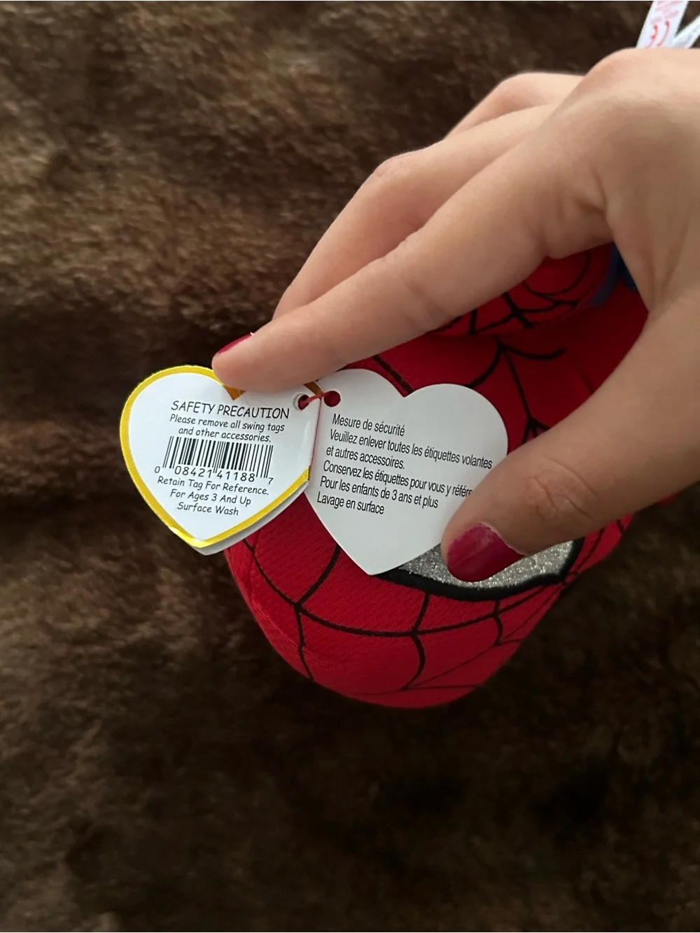 Ty Red & Blue Spider-Themed Plush